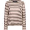 Red Button - Terry stripe - Creme/darkberry