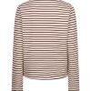 Red Button - Terry stripe - Creme/darkberry