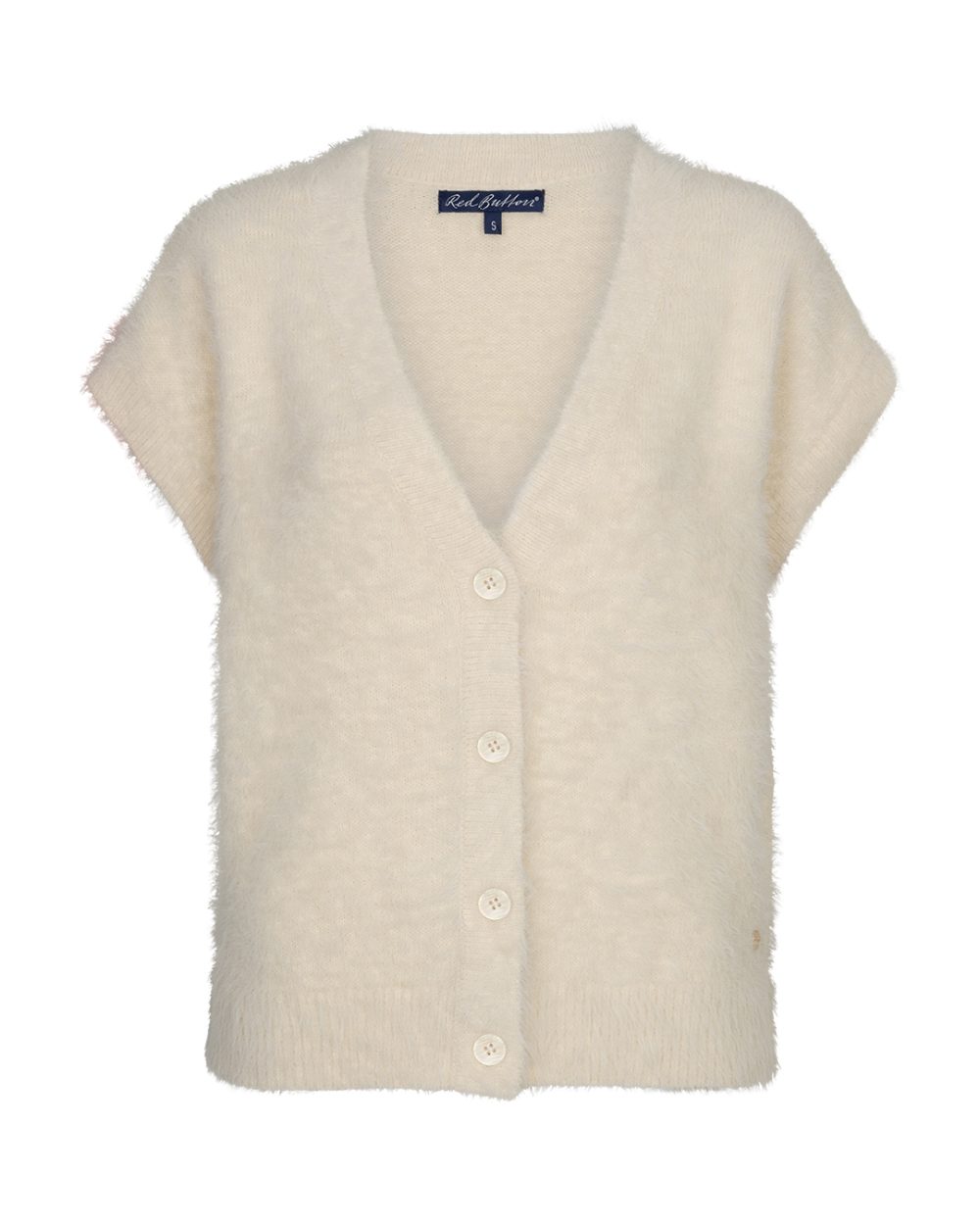 Red Button - Sleeveless fuzzy - Cream