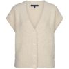Red Button - Sleeveless fuzzy - Cream