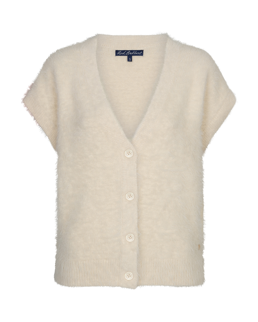 Red Button - Sleeveless fuzzy - Cream