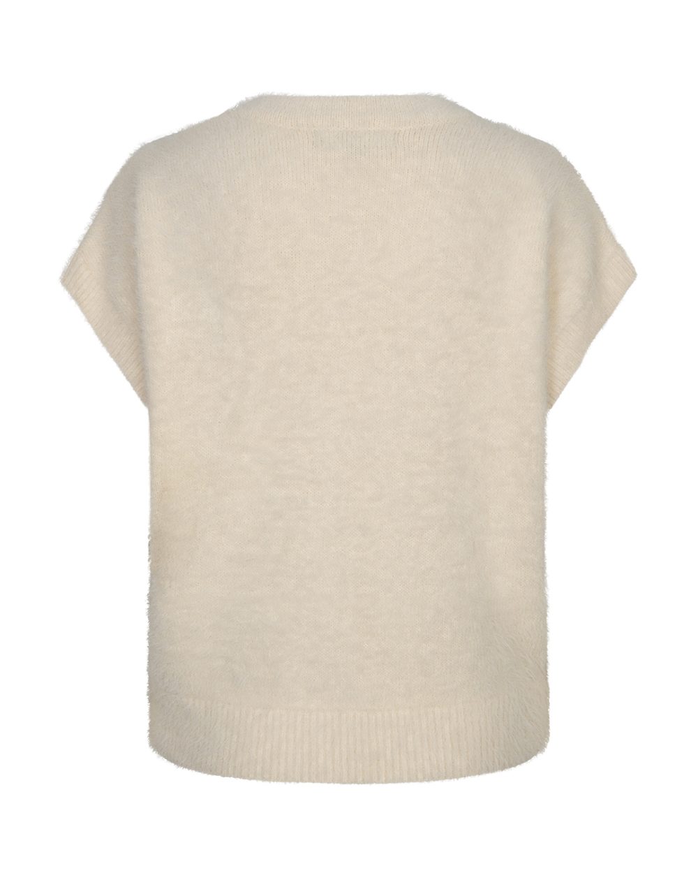Red Button - Sleeveless fuzzy - Cream