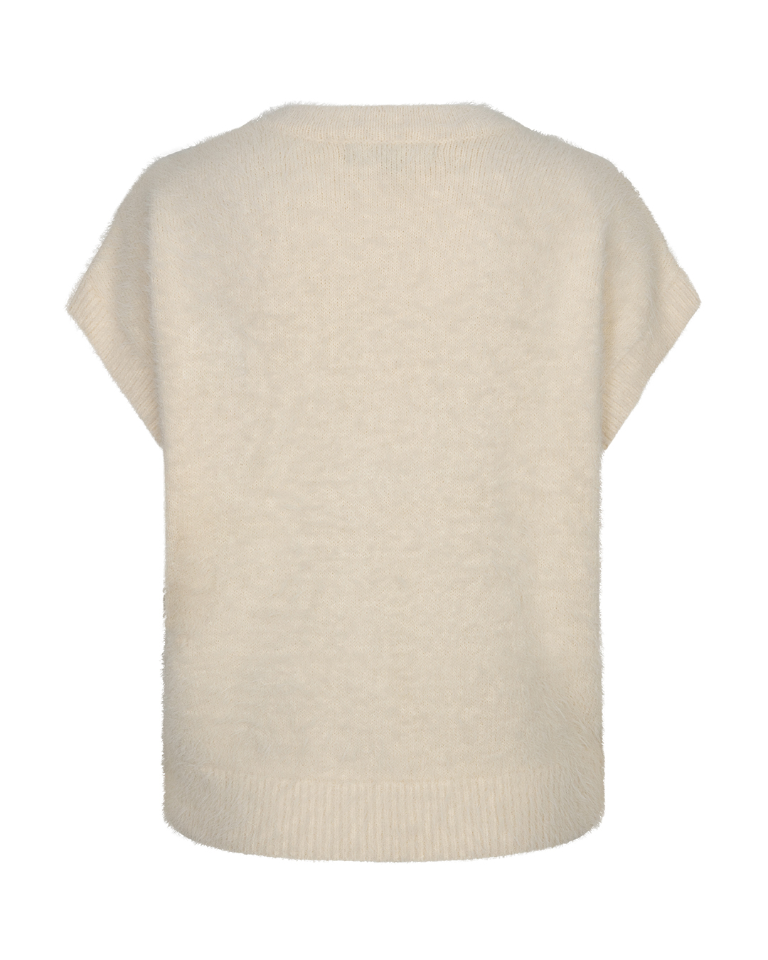 Red Button - Sleeveless fuzzy - Cream