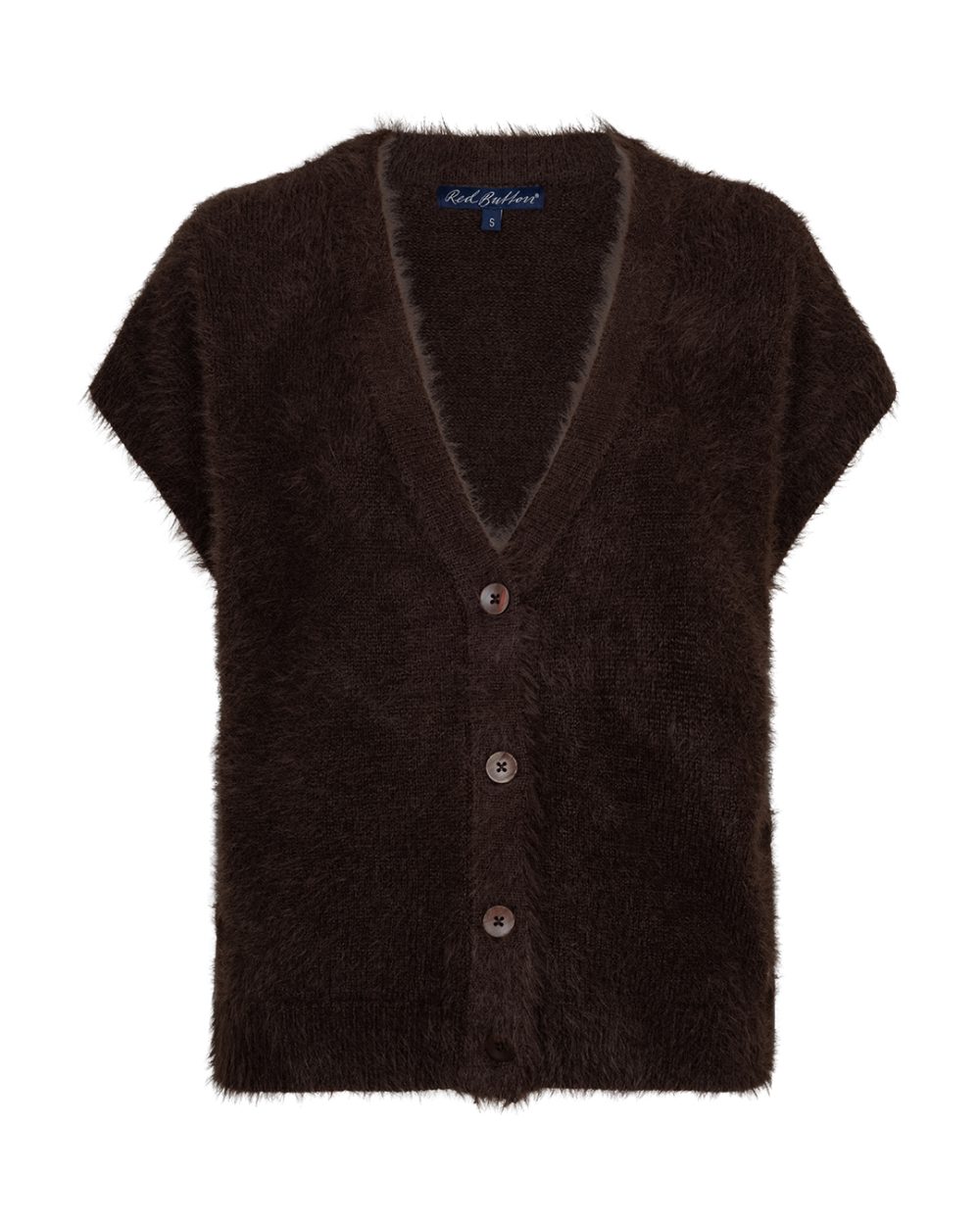 Red Button - Sleeveless fuzzy - Espresso