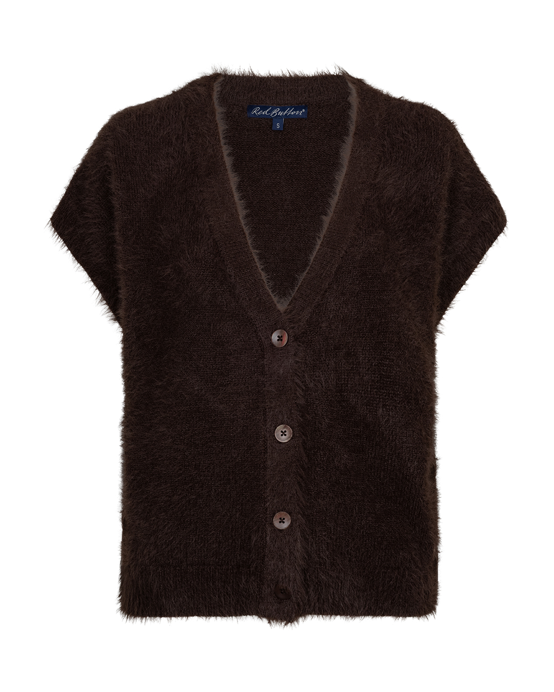 Red Button - Sleeveless fuzzy - Espresso