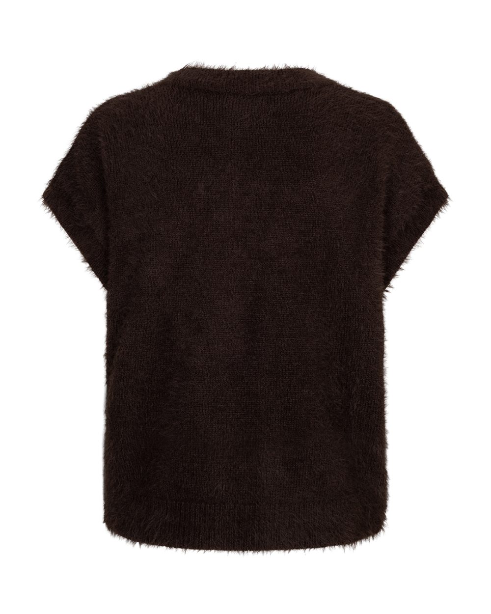 Red Button - Sleeveless fuzzy - Espresso