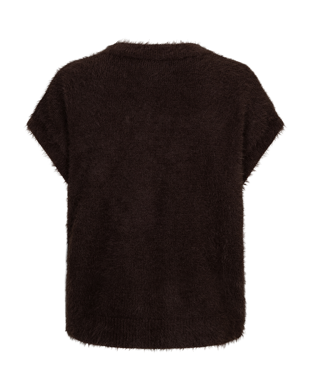 Red Button - Sleeveless fuzzy - Espresso