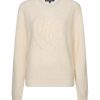 Red Button - Sweater ribbon logo - Ecru