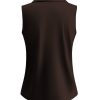 Triple Nine - Top With Collar And Cut Sleeves - D.Brown
