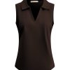Triple Nine - Top With Collar And Cut Sleeves - D.Brown