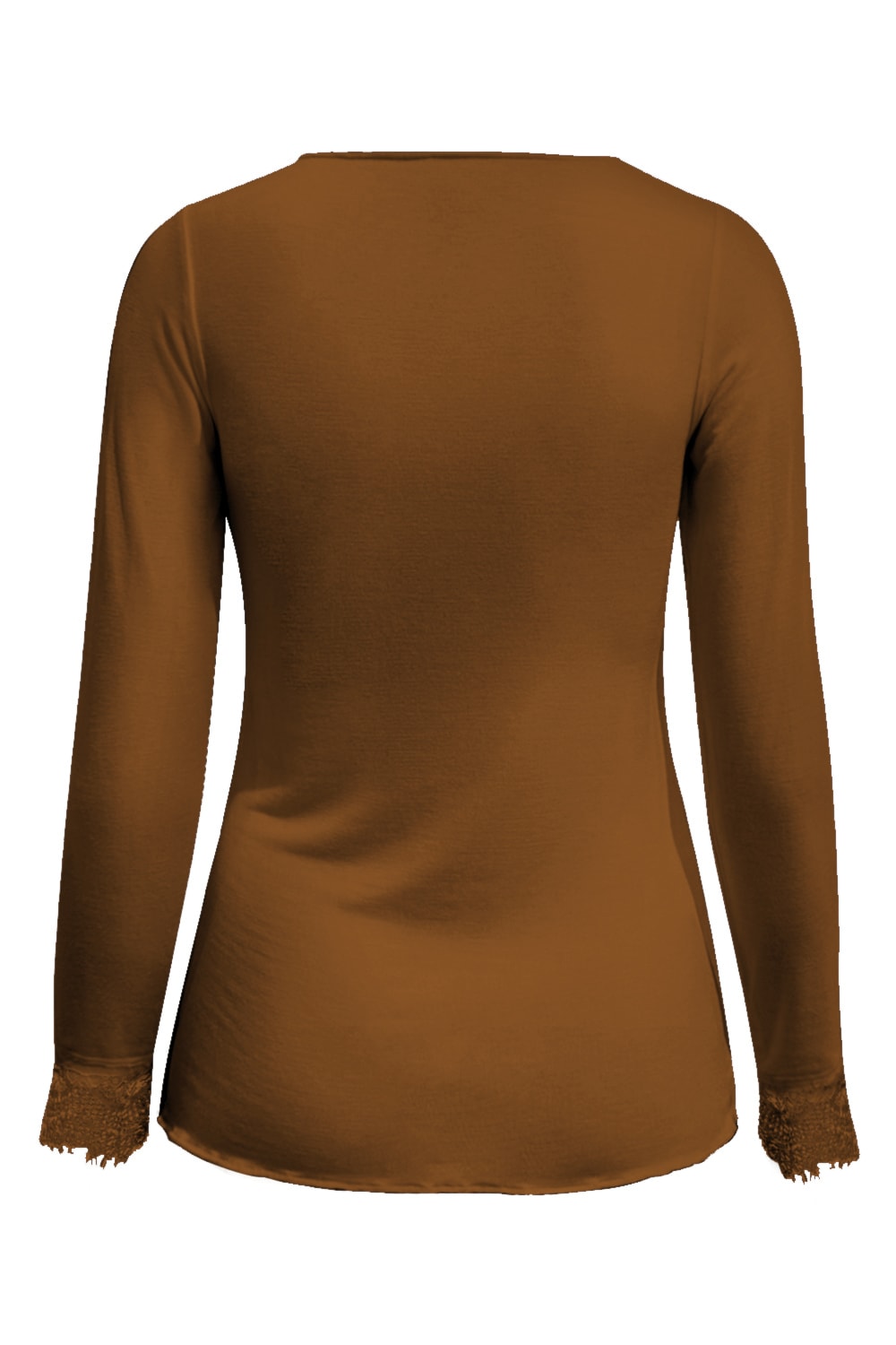 Triple Nine - Top cashmere with lace v neck - Caramel