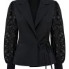Triple Nine - Blazer Cross Body Lace Sleeves - Black