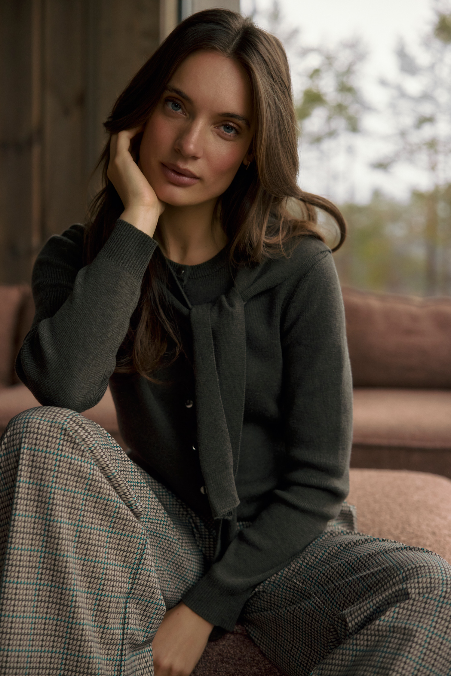 Lady Day - Jules Cardigan - Deep forest melange